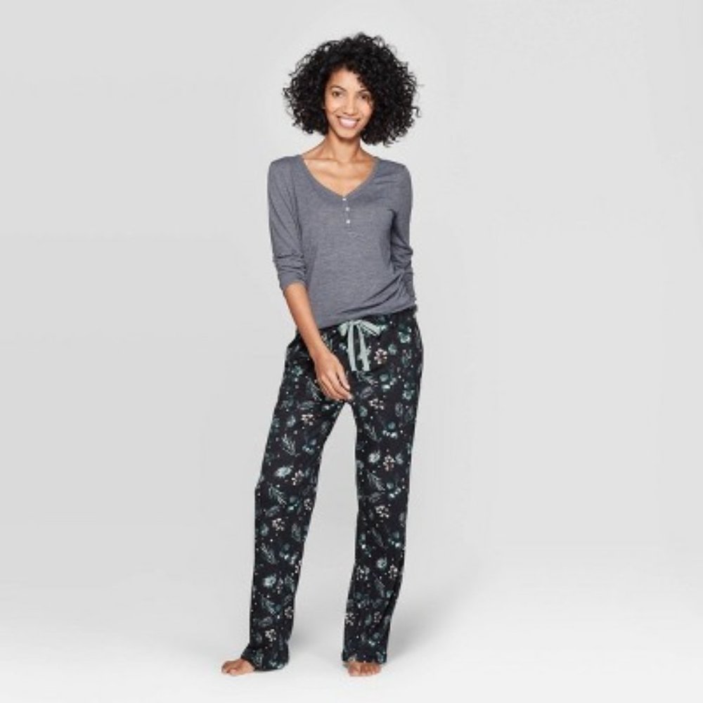 Stars Above™ Floral Print Henley Pajama Pants NWT
